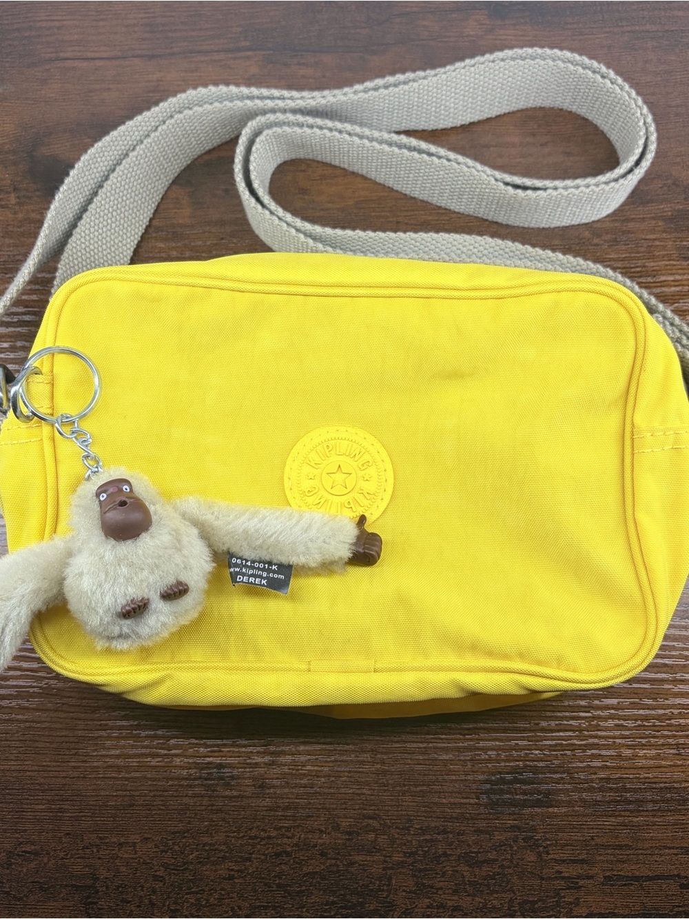 Like New Kipling Dee Bright Yellow Crossbody Bag with Adjustable Strap